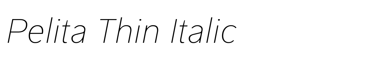 Pelita Thin Italic